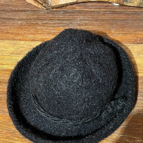 New Mexico Tierra Wools Hand-Woven Thick Wool Bucket Hat One-Of-A-Kind Black - Picture 4 of 8
